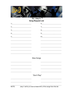 DJ. Joey V.&trade; Song Request List Slow Songs &ldquo;Don`t Play&rdquo;