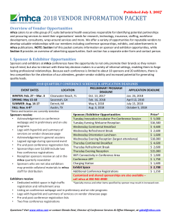 2018 Vendor Information Packet