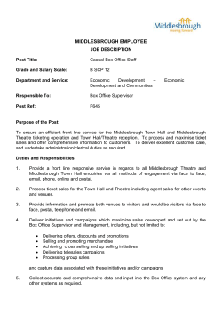 F645 Casual Box Office Staff JD and PS July 15