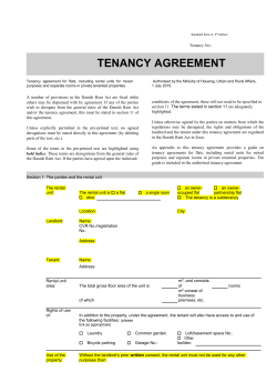 tenancy agreement - International House Copenhagen