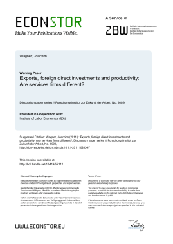 Exports, Foreign Direct Investments and Productivity: Are