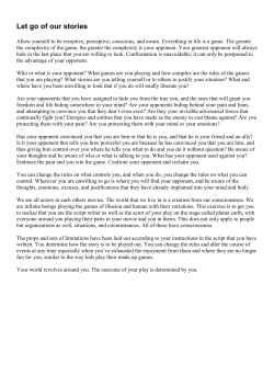 Let go of our stories