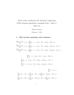 First order conditions for bivariate regression (OLS normal equations