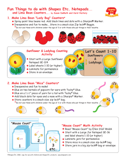 Fun Things to do with Shapes Etc. Notepads... 1 10 Let`s Count 1