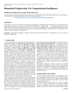 Biomedical Engineering Via Computational Intelligence