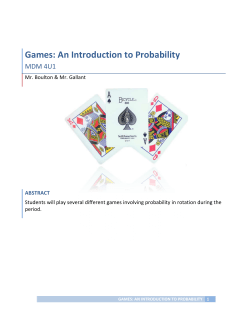 Games: An Introduction to Probability