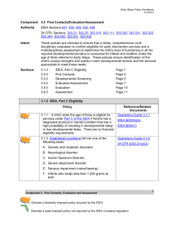 Draft Format - Children`s Medical Services
