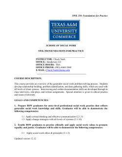 SWK 250: Foundations for Practice Updated version 12.12
