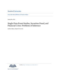 Single-Firm Event Studies, Securities Fraud, and