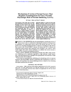 Mechanism of Action of Serum Factors That