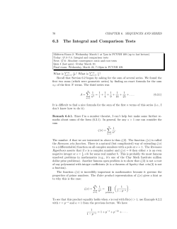 6.3 The Integral and Comparison Tests