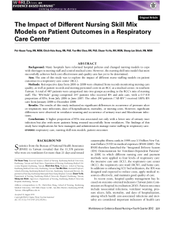 The Impact of Different Nursing Skill Mix Models on Patient