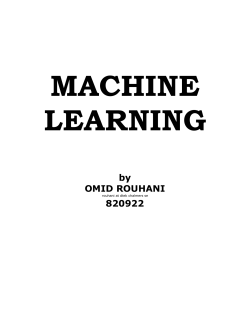 Machine Learning - Omid Rouhani`s homepage
