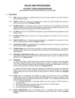 rules and procedures - South Texas Youth Soccer