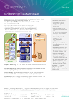 Data Sheet ESM (Enterprise Spreadsheet Manager) ClusterSeven