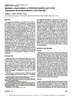 Metabolic a-Hydroxylation of N-Nitrosomorpholine and 3,3,5,5