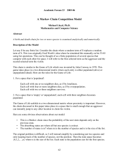 A Markov Chain Competition Model