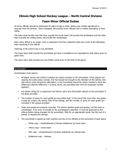 North Central Division Team Minor Official Duties