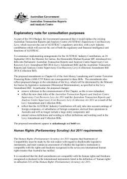 Explanatory note for consultation purposes