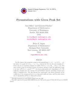 Permutations with Given Peak Set