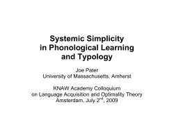 Systemic Simplicity in Phonological Learning and Typology