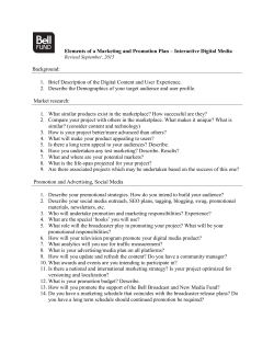 Elements of a Marketing and Promotion Plan &ndash; Interactive Digital