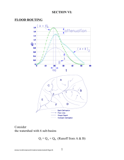 1 SECTION VI: FLOOD ROUTING Consider the watershed with 6