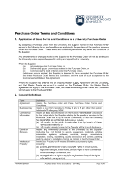 Purchase Order Terms and Conditions