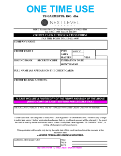 Credit Card Form - One Time Use