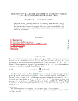 THE FIRST FUNDAMENTAL THEOREM OF INVARIANT THEORY