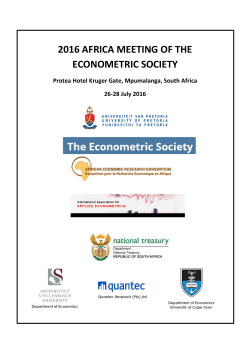 2016 AFRICA MEETING OF THE ECONOMETRIC SOCIETY