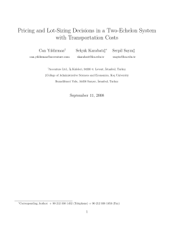 Pricing and Lot-Sizing Decisions in a Two