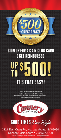 IT`S THAT EASY! - Cannery Casino Hotel