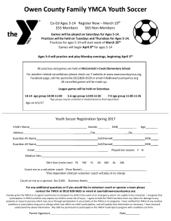 Owen County Family YMCA Youth Soccer
