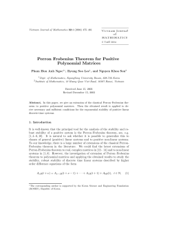 Perron Frobenius Theorem for Positive Polynomial Matrices