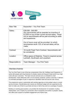 Role Title Keyworker &ndash; You First Team Salary &pound;28,000