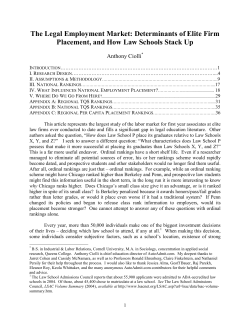 The Legal Employment Market: Determinants of Elite Firm