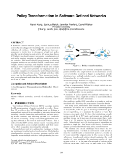 Policy Transformation in Software Defined Networks Nanxi Kang