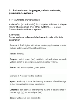 11. Automata and languages, cellular automata, grammars, L