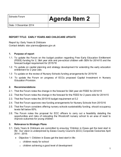 Agenda Item 2 - Early Years and Childcare Update