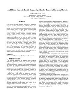 An Efficient Heuristic Bundle Search Algorithm for Buyers in