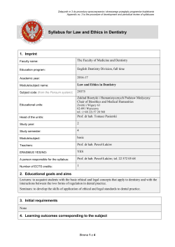 Law and Ethics in Dentistry