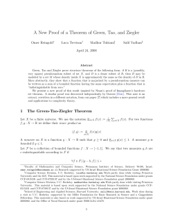 A New Proof of a Theorem of Green, Tao, and Ziegler