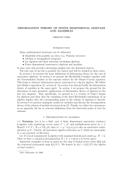 DEFORMATION THEORY OF FINITE DIMENSIONAL MODULES