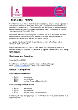 Tailor-Made Training