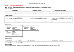 91421 Sample Assessment Schedule