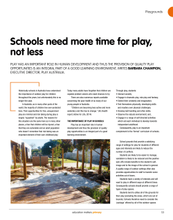 Schools need more time for play, not less