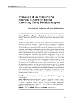 Evaluation of the multicriteria approval method for timber