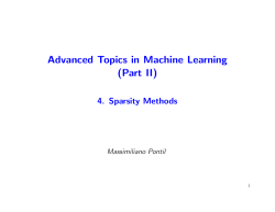 Advanced Topics in Machine Learning (Part II)