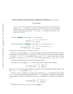 On the Greatest Common Divisor of Binomial Coefficients ${n
